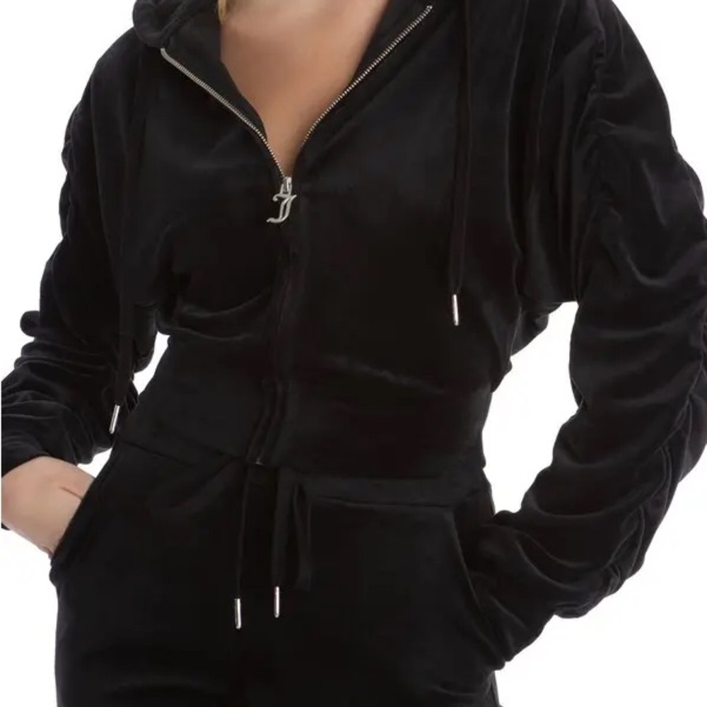 Juicy Couture Black Velvet Zip Hoodie & Sweatpants